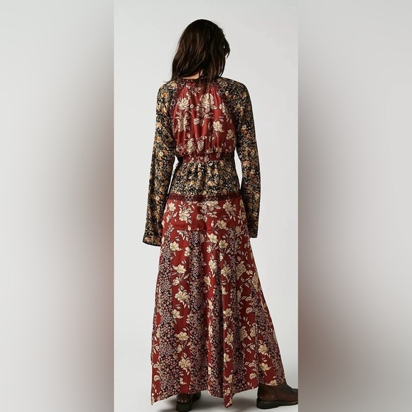 Free People Floral Maxi Dress - Red and Black - Picture 3 of 4